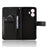 For TCL K70 4G / TCL K70 Power 4G Leather Wallet Case with Strap Diamond Texture Phone Cover - Black - 5