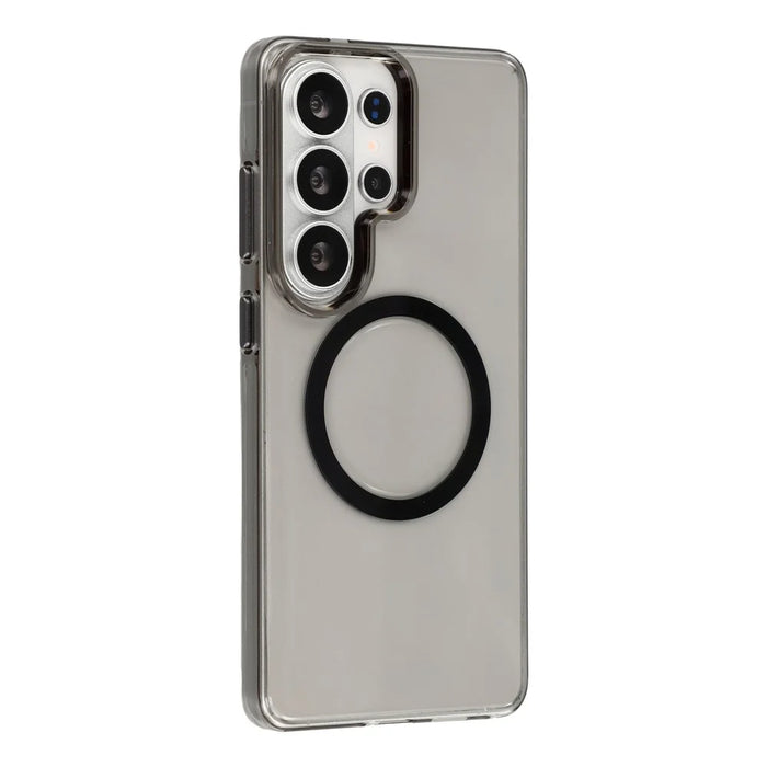 JAUCASE For Samsung Galaxy S26 Ultra Magnetic Case PC Phone Cover with AI Touch Control Button - Transparent Black - 3