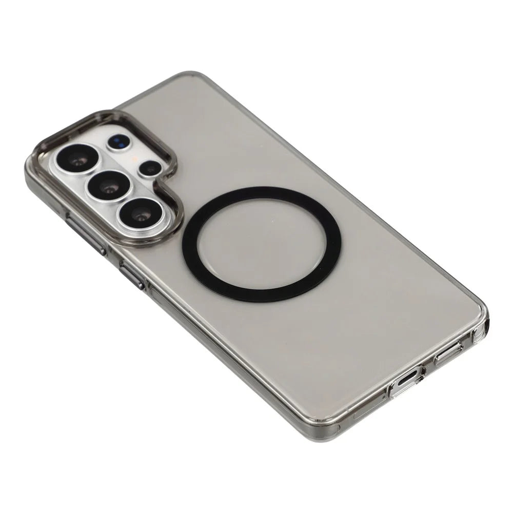 JAUCASE For Samsung Galaxy S26 Ultra Magnetic Case PC Phone Cover with AI Touch Control Button - Transparent Black - 4