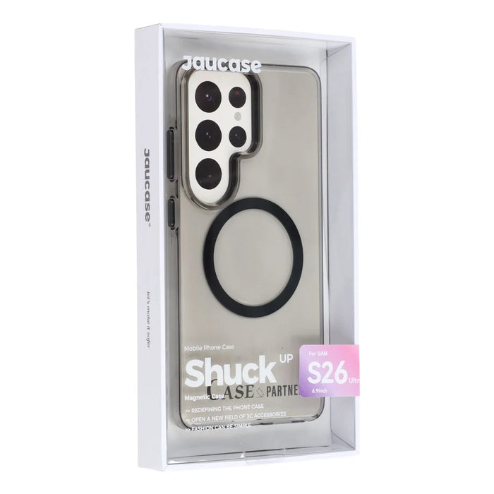 JAUCASE For Samsung Galaxy S26 Ultra Magnetic Case PC Phone Cover with AI Touch Control Button - Transparent Black - 7