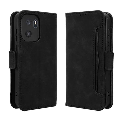 For OnePlus Ace 6 Ultra 5G Leather Case Phone Wallet Cover with Multiple Card Slots - Black - 1