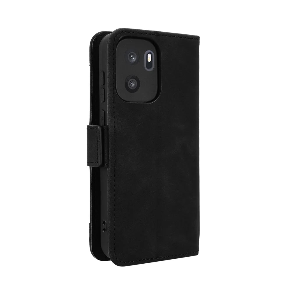 For OnePlus Ace 6 Ultra 5G Leather Case Phone Wallet Cover with Multiple Card Slots - Black - 7