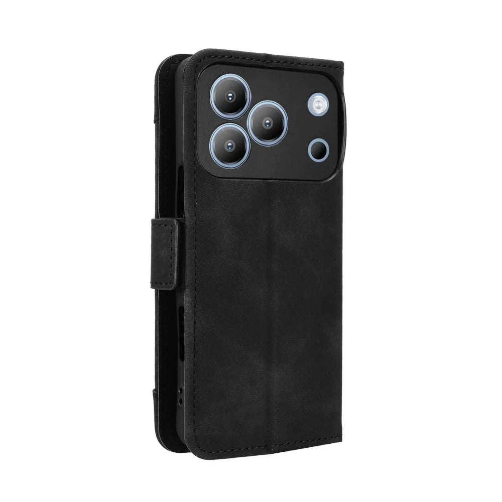 For Blackview Wave 7C Leather Case Phone Wallet Cover with Multiple Card Slots - Black - 7