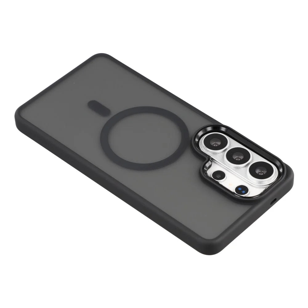 JAUCASE For Samsung Galaxy S26 Ultra Magnetic Case Skin Touch Matte TPU PC Phone Cover - Transparent Black - 6