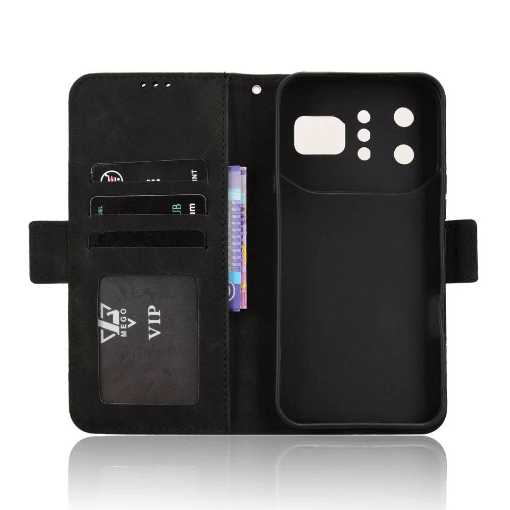 For Infinix Note 60 Ultra 5G Leather Case Phone Wallet Cover with Multiple Card Slots - Black - 4