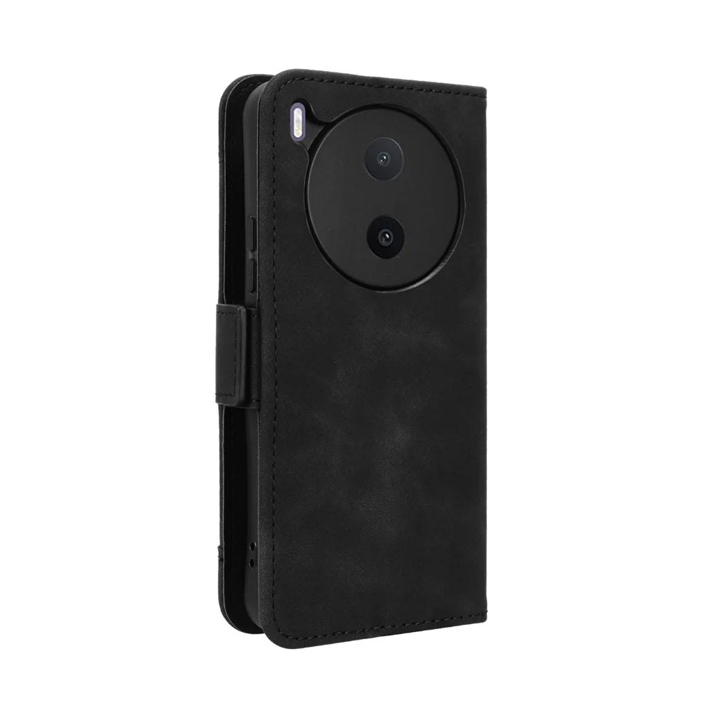 For vivo Y600 Pro 5G Leather Case Phone Wallet Cover with Multiple Card Slots - Black - 7
