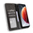 For Blackview Wave 7C Leather Case Wallet Stand Retro Texture Phone Cover - Black - 6