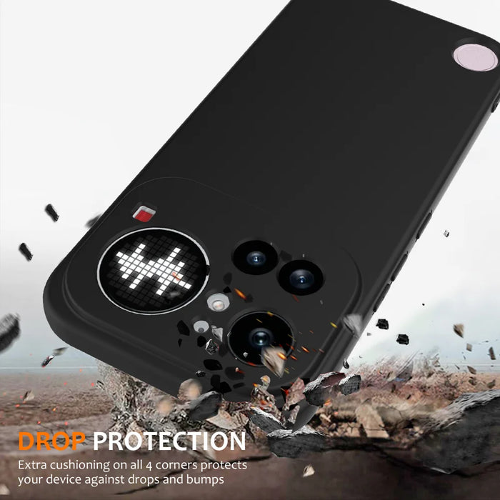 For Nothing Phone (4a) Pro Magnetic Case Anti-Drop Liquid Silicone Phone Cover with Lanyard - Black - 2