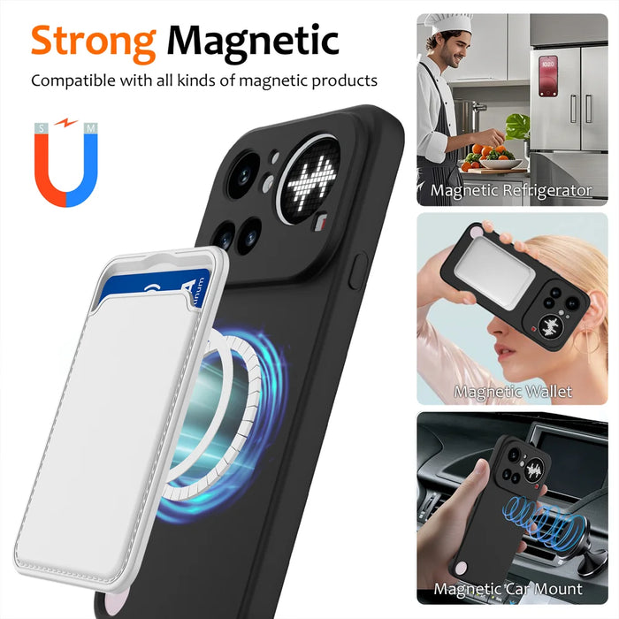 For Nothing Phone (4a) Pro Magnetic Case Anti-Drop Liquid Silicone Phone Cover with Lanyard - Black - 3