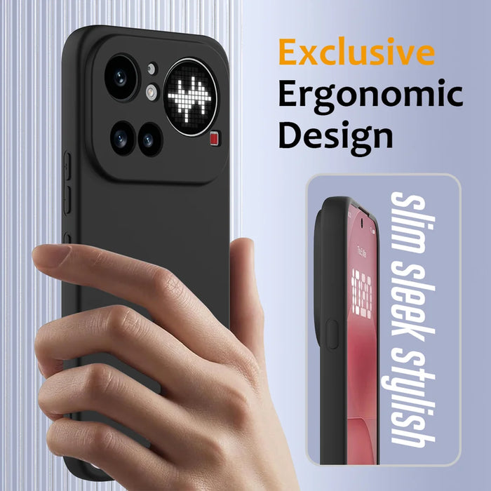 For Nothing Phone (4a) Pro Magnetic Case Anti-Drop Liquid Silicone Phone Cover with Lanyard - Black - 4