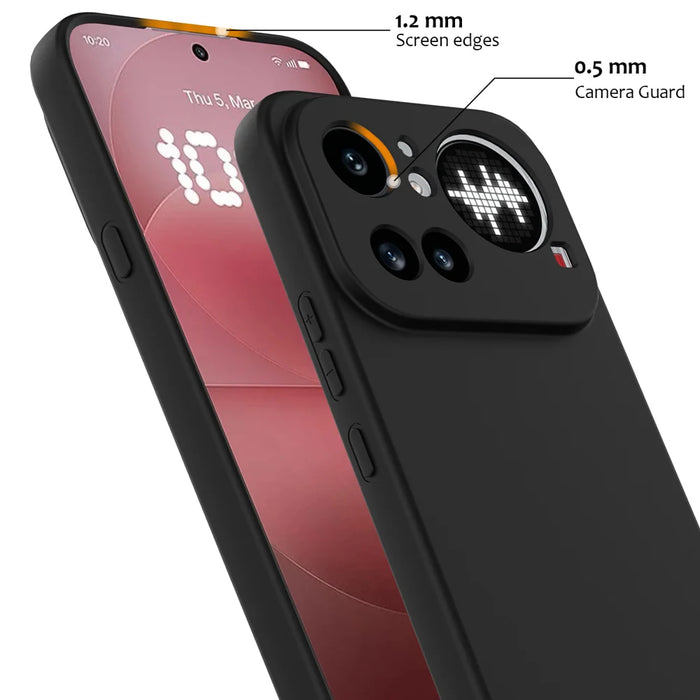 For Nothing Phone (4a) Pro Magnetic Case Anti-Drop Liquid Silicone Phone Cover with Lanyard - Black - 6