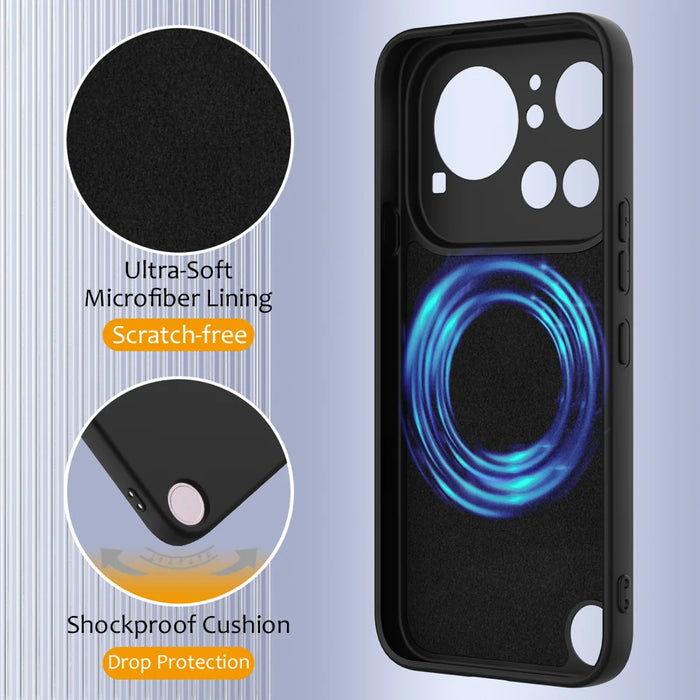 For Nothing Phone (4a) Pro Magnetic Case Anti-Drop Liquid Silicone Phone Cover with Lanyard - Black - 7