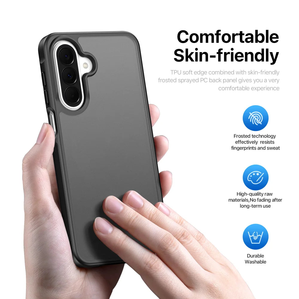 DUX DUCIS for Samsung Galaxy A27 5G / A37 5G / A36 5G / A56 5G Case Yind Series Matte Anti-fingerprint TPU+PC Phone Back Cover - Black - 5