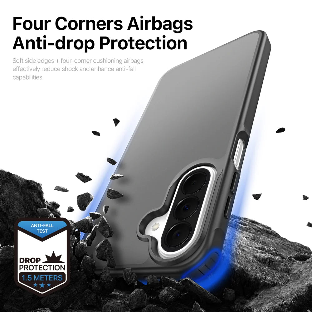 DUX DUCIS for Samsung Galaxy A27 5G / A37 5G / A36 5G / A56 5G Case Yind Series Matte Anti-fingerprint TPU+PC Phone Back Cover - Black - 7