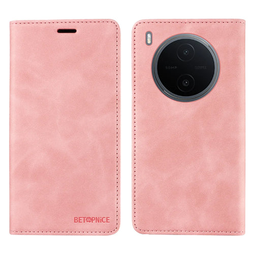 BETOPNICE for vivo Y600 Pro 5G Case  Magnetic Closure RFID Blocking Wallet Stand Leather Phone Cover - Pink - 1