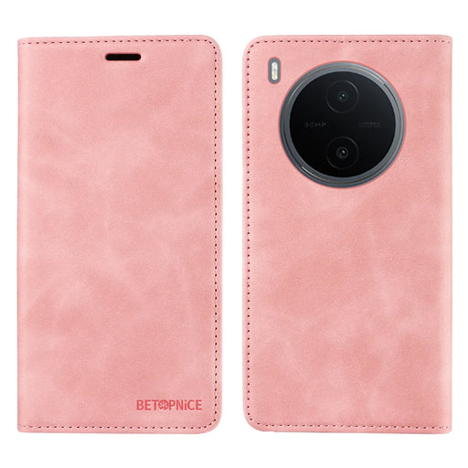 BETOPNICE for vivo Y600 Pro 5G Case  Magnetic Closure RFID Blocking Wallet Stand Leather Phone Cover - Pink - 1