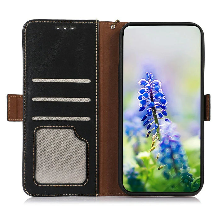 For OnePlus Ace 6 Ultra 5G Case RFID Blocking Genuine Cow Leather Wallet Phone Cover - Black - 2