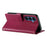 For Samsung Galaxy S25+ Case Adorable Cat Pattern PU Leather Wallet Phone Cover with Wrist Strap - Rose - 4