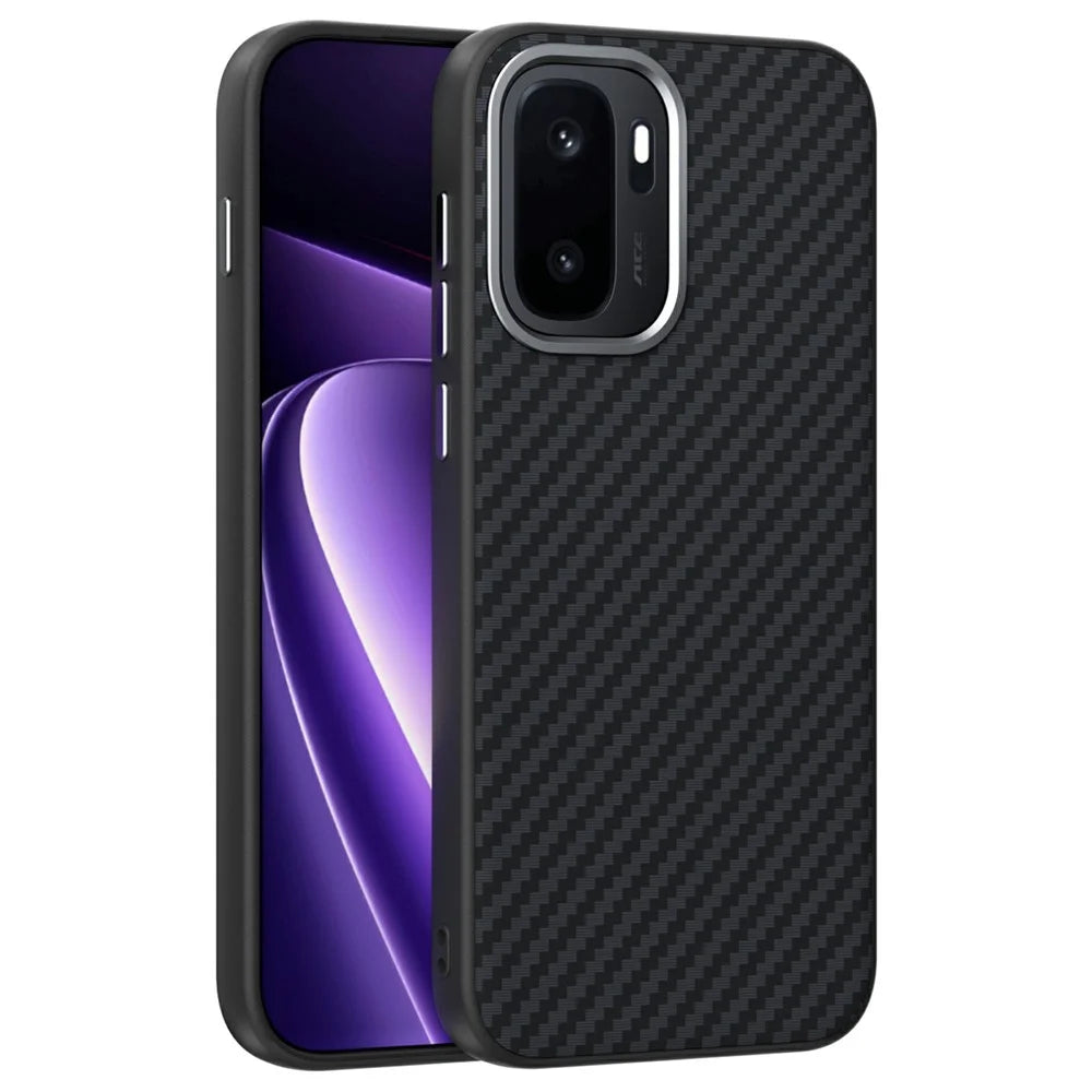 ABEEL For OnePlus Ace 6 Ultra 5G Magnetic Case Carbon Fiber Texture Phone Back Cover - Black - 1