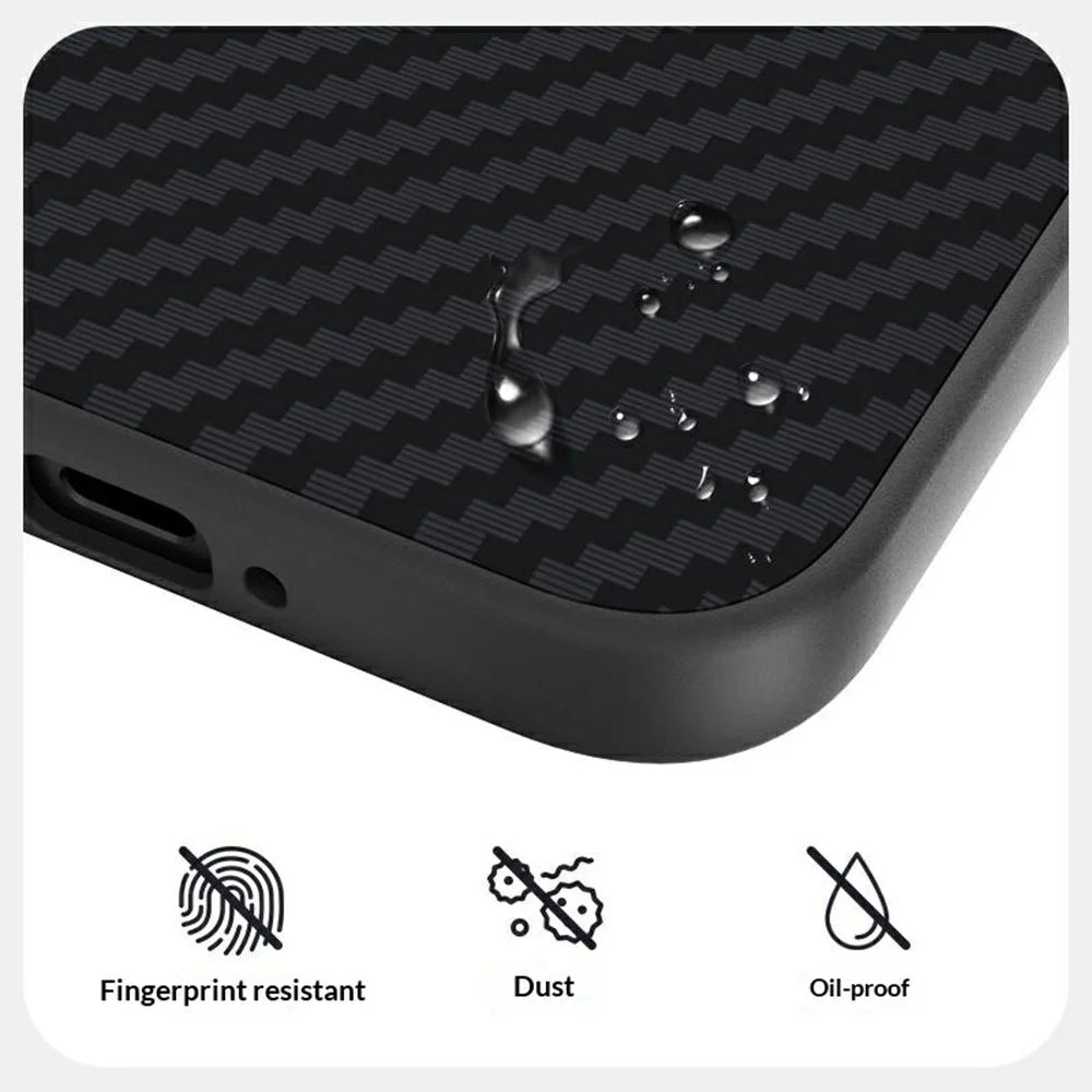 ABEEL For OnePlus Ace 6 Ultra 5G Magnetic Case Carbon Fiber Texture Phone Back Cover - Black - 4