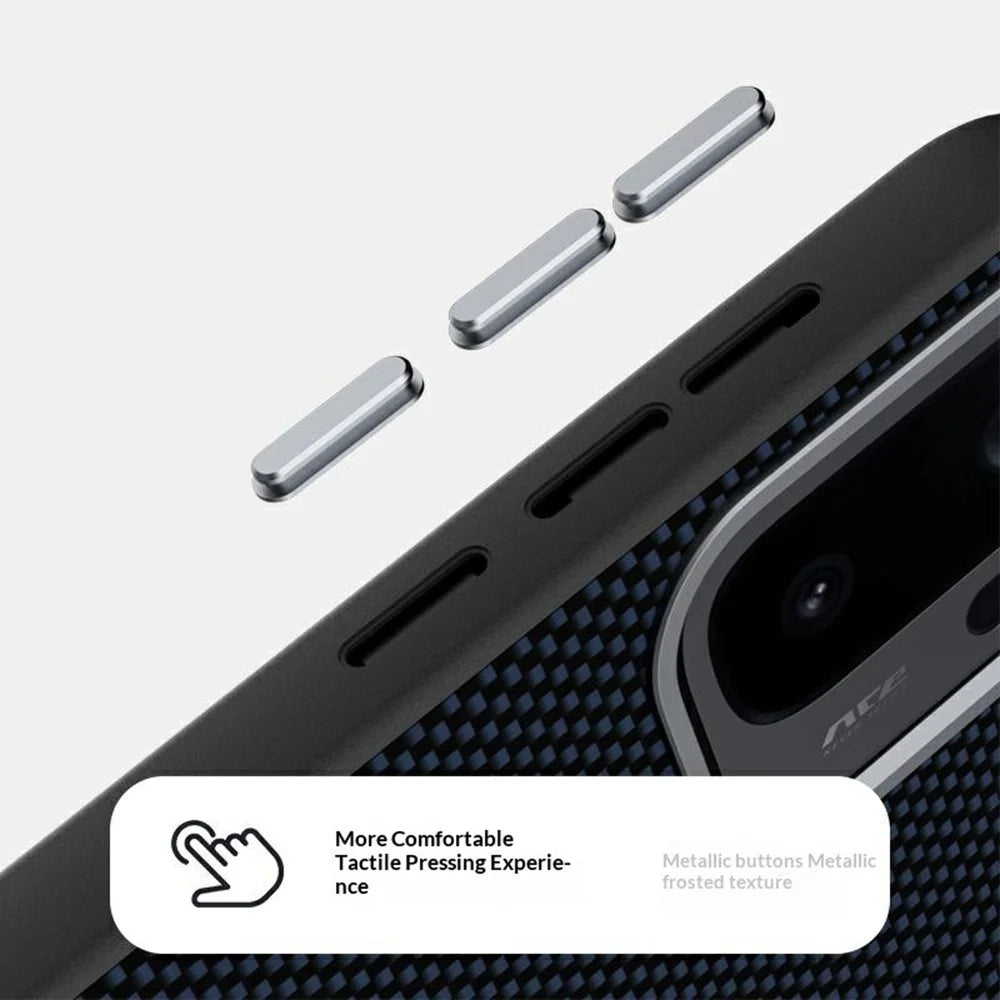 ABEEL For OnePlus Ace 6 Ultra 5G Magnetic Case Printed PC TPU Aluminum Alloy Leather Phone Cover - Black - 5