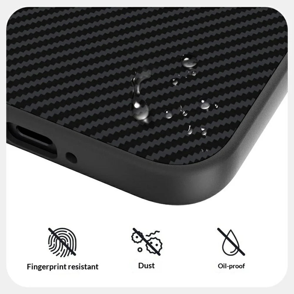 ABEEL For OnePlus Ace 6 Ultra 5G Magnetic Case Carbon Fiber Texture TPU PC PU Phone Back Cover - Black - 4