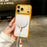For iPhone 18 Pro Max / 17 Pro Max Magnetic Case PC + TPU Transparent Phone Cover with Wrist Strap - Orange - 3