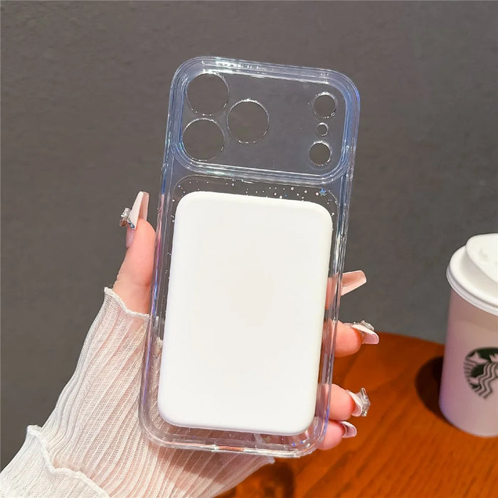 For iPhone 18 Pro / 17 Pro Magnetic Case Star Glitter PC + TPU Shockproof Clear Phone Cover - Green - 7