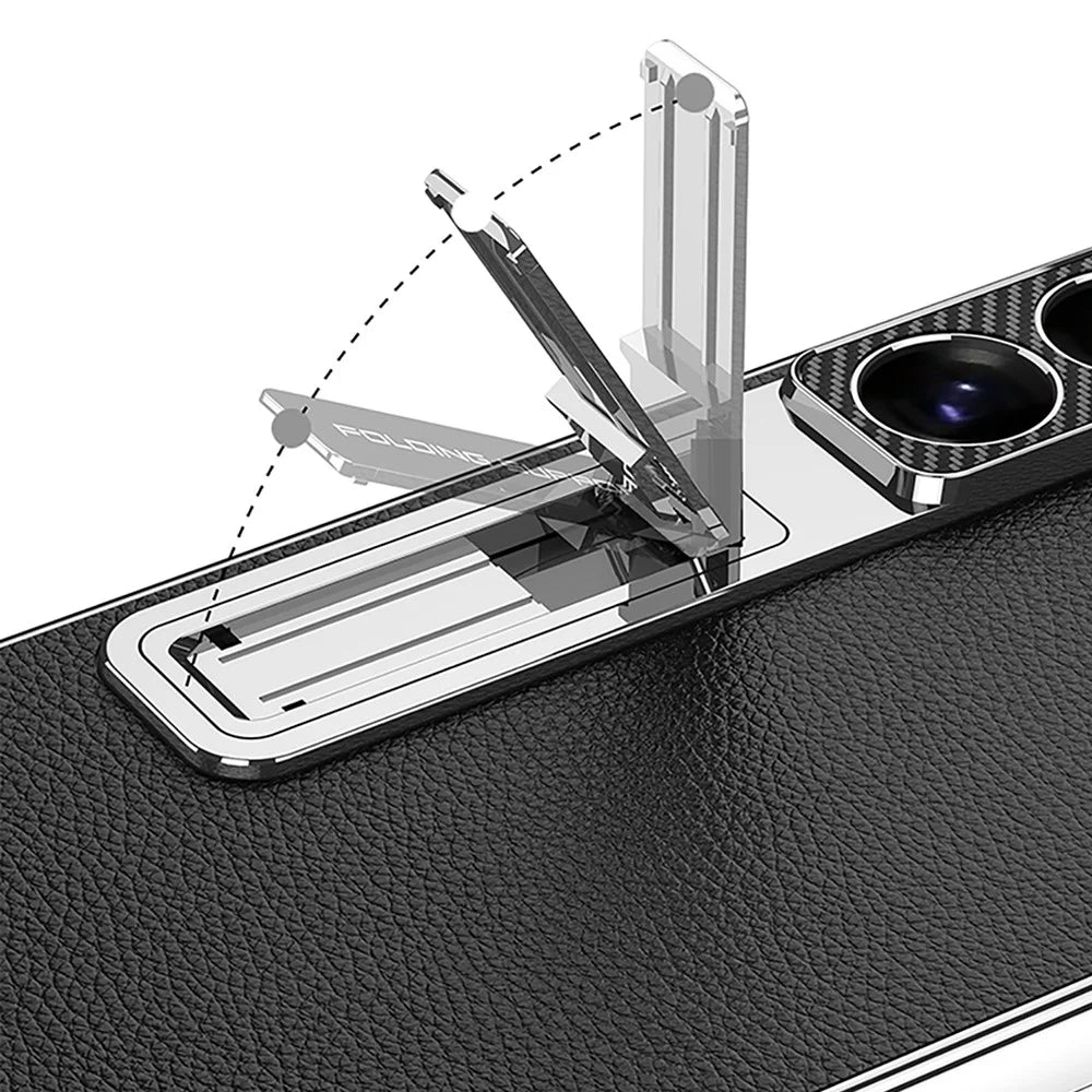 GKK For Samsung Galaxy S26 Ultra Case with Kickstand Electroplating PU Leather PC TPU Back Cover - Green - 6