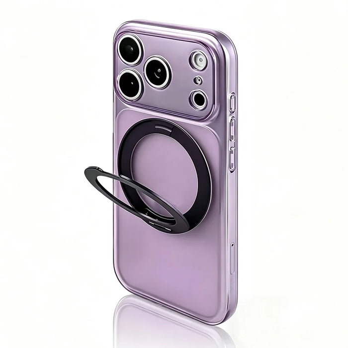 For iPhone 17 Pro Max Case Magnetic Ring Kicktand Shockproof TPU Phone Cover - Dark Purple - 2
