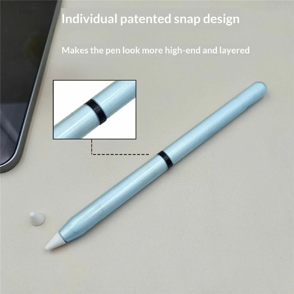 For Apple Pencil Pro  /  Pencil (2nd Generation) TPU Case Ultra-thin Stylus Pen Protective Cover with Silicone Nib Caps - Pink - 5