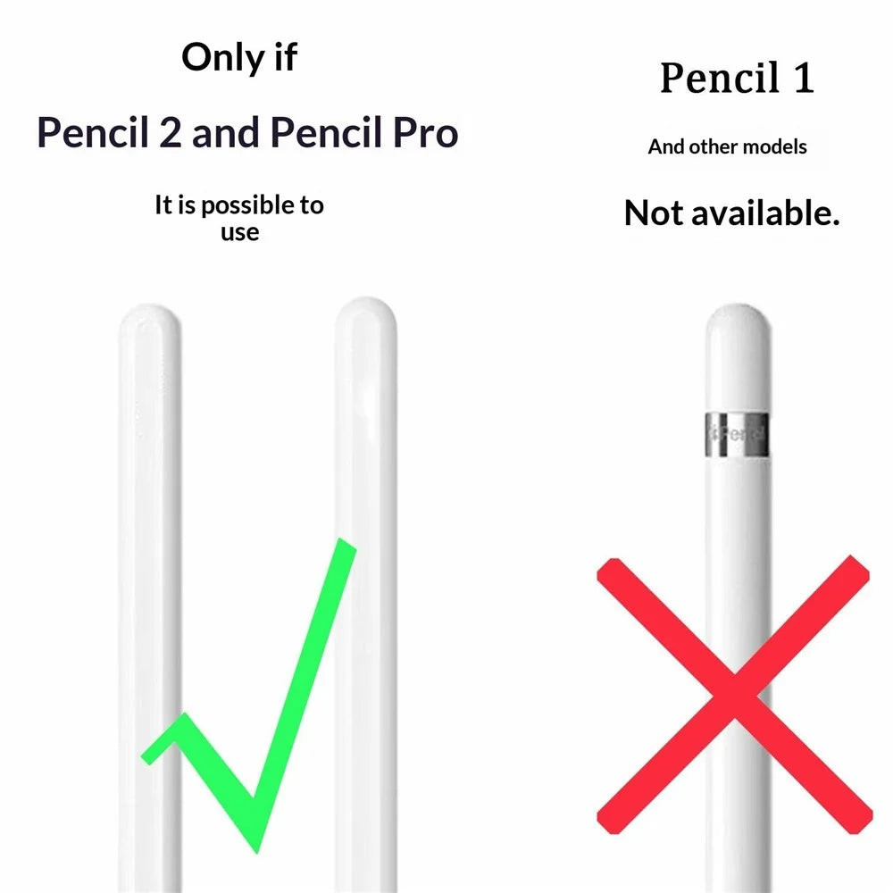 For Apple Pencil Pro  /  Pencil (2nd Generation) TPU Case Ultra-thin Stylus Pen Protective Cover with Silicone Nib Caps - Pink - 6