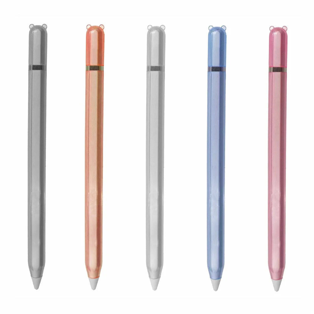 For Apple Pencil Pro  /  Pencil (2nd Generation) TPU Case Panda-Ear Style Shockproof Anti-Slip Stylus Pen Protective Cover with Silicone Nib Cap - Orange - 4