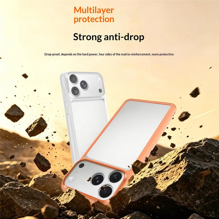 For iPhone 17 Pro Case Hollow Heat Dissipation PC Bumper Phone Cover - Orange - 5