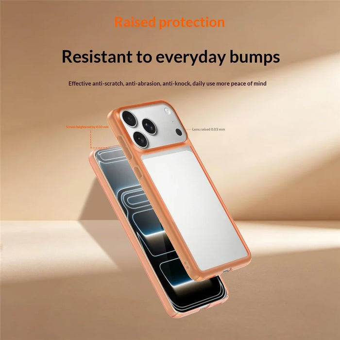 For iPhone 17 Pro Case Hollow Heat Dissipation PC Bumper Phone Cover - Orange - 6