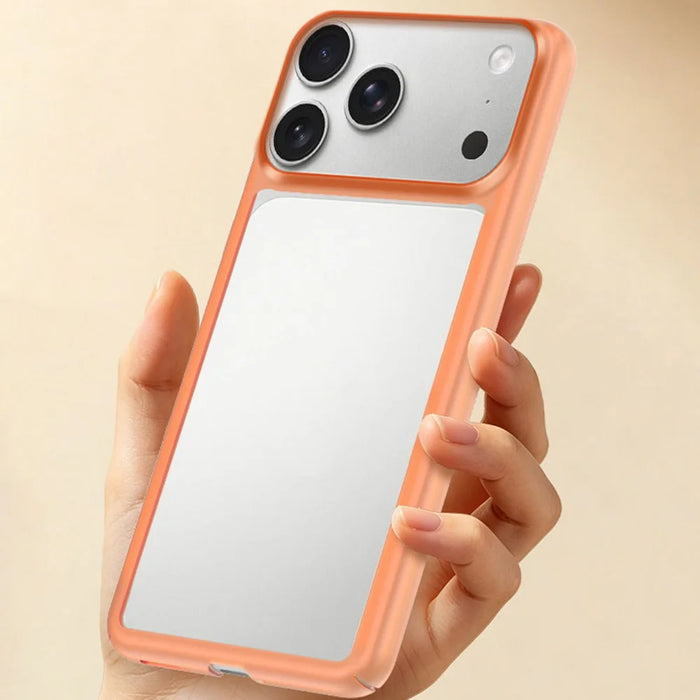 For iPhone 17 Pro Max Case Hollow Heat Dissipation PC Bumper Phone Cover - Orange - 2