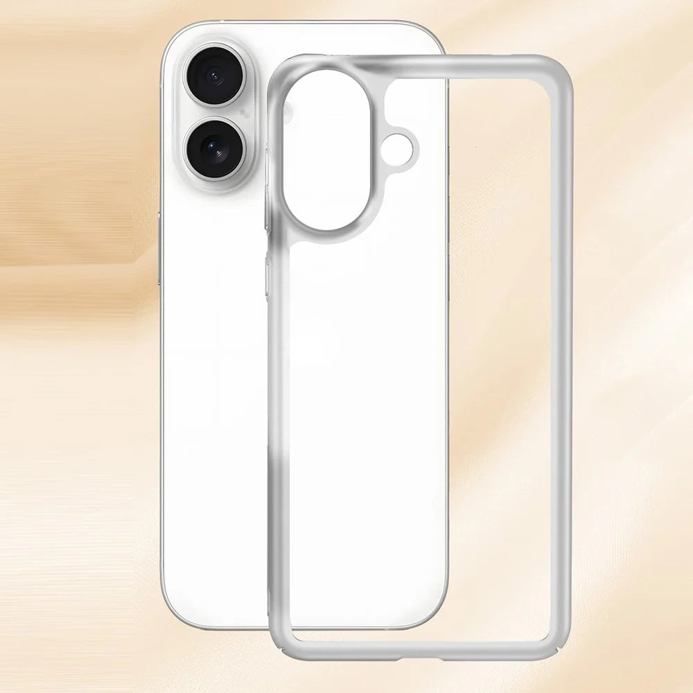 For iPhone 16 Case Hollow Heat Dissipation PC Bumper Phone Cover - White - 1