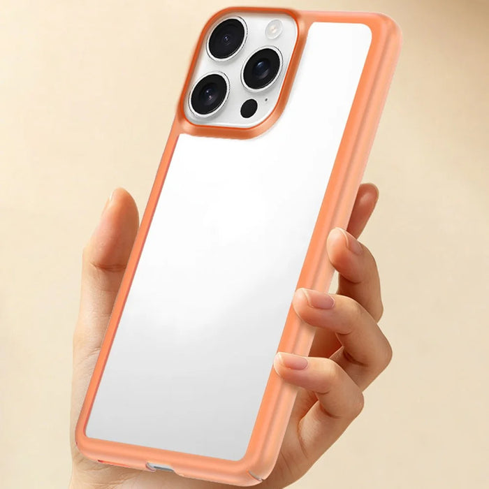 For iPhone 16 Pro Max Case Hollow Heat Dissipation PC Bumper Phone Cover - Orange - 2