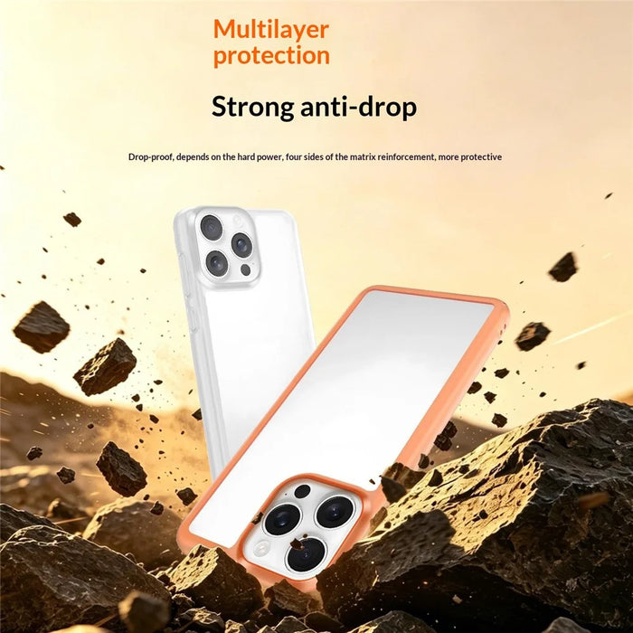 For iPhone 14 Pro Max Case Hollow Heat Dissipation PC Bumper Phone Cover - Orange - 5