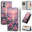 For iPhone 16 Plus Case Pattern Printing PU Leather Flip Wallet Phone Cover with Wrist Strap - Rose Butterfly - 2