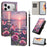 For iPhone 18 Pro Max / 17 Pro Max Case Pattern Printing PU Leather Flip Wallet Phone Cover with Wrist Strap - Rose Butterfly - 2