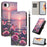 For iPhone 16e / iPhone 17e Case Pattern Printing PU Leather Flip Wallet Phone Cover with Wrist Strap - Rose Butterfly - 2