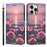 For iPhone 16 Pro Max Case Pattern Printing PU Leather Flip Wallet Phone Cover with Wrist Strap - Rose Butterfly - 1