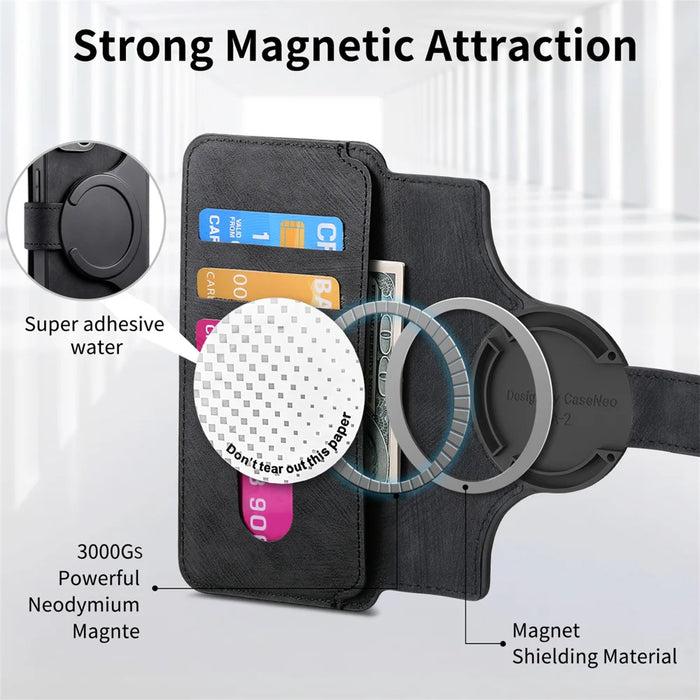 CASENEO for Nothing CMF Phone 2 Pro Magnetic Case  Detachable Leather Phone Wallet Cover - Black - 6