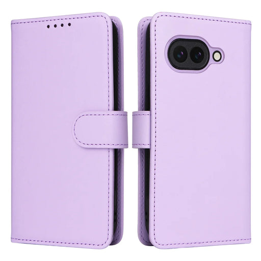 BETOPNICE for Google Pixel 9a Magnetic Case  Detachable PU Leather Phone Cover with Strap - Purple - 1