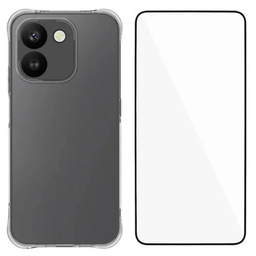 WANLONFENG for Honor 600 Smart 5G WL Series Case 2.0mm TPU Phone Cover with Tempered Glass Film - Transparent - 1