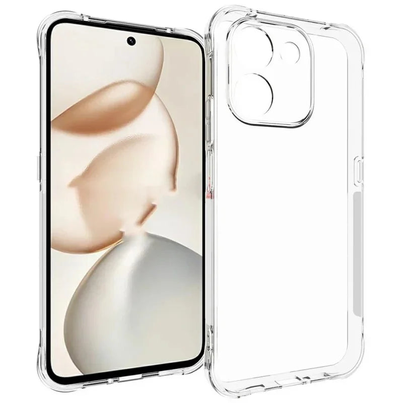 WANLONFENG for Honor 600 Smart 5G WL2 Series TPU Case 2.0mm Phone Cover with 2Pcs Tempered Glass Films - Transparent - 2