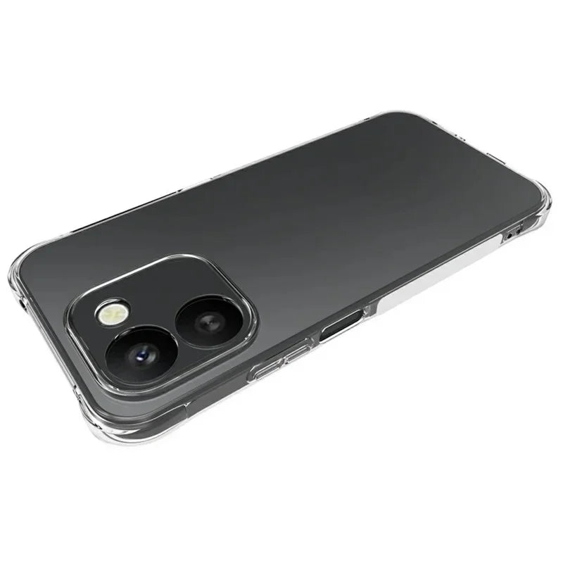 WANLONFENG for Honor 600 Smart 5G WL2 Series TPU Case 2.0mm Phone Cover with 2Pcs Tempered Glass Films - Transparent - 3