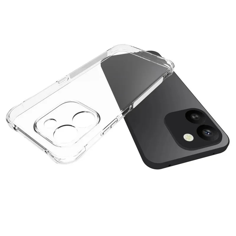 WANLONFENG for Honor 600 Smart 5G WL2 Series TPU Case 2.0mm Phone Cover with 2Pcs Tempered Glass Films - Transparent - 5
