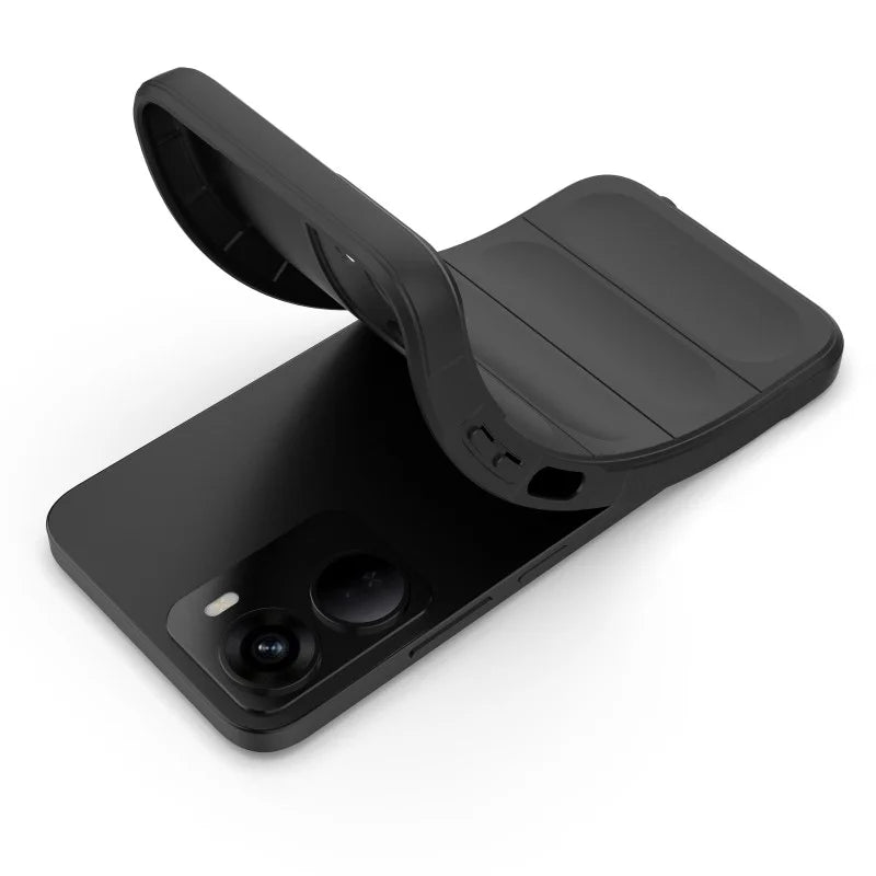 WANLONFENG for Xiaomi Redmi 15a 5G TPU Case  HD Series Anti Slip Phone Cover with Tempered Glass - Black - 5